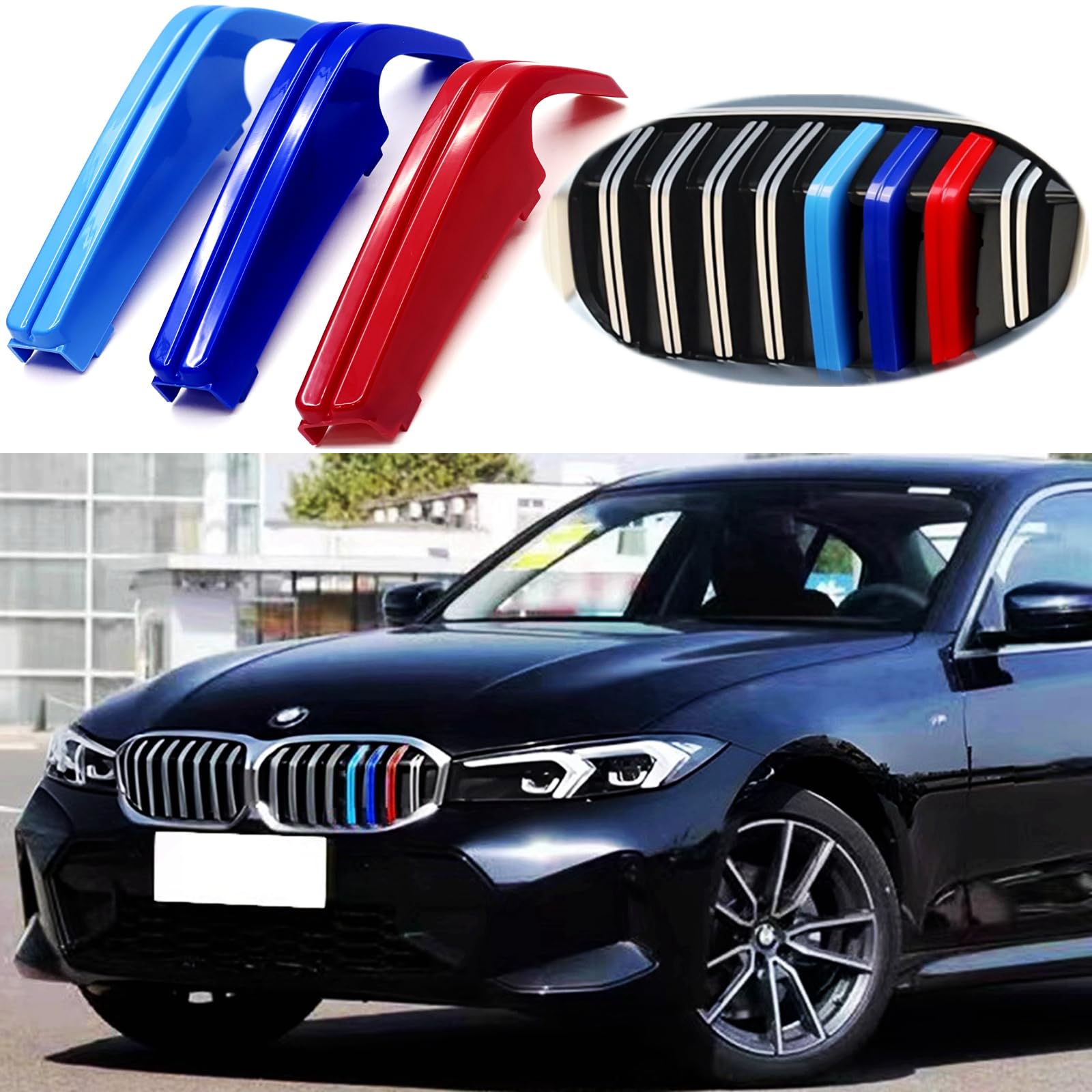 Amazon.com: Tricolored Grille Insert Trims Compatible with BMW
